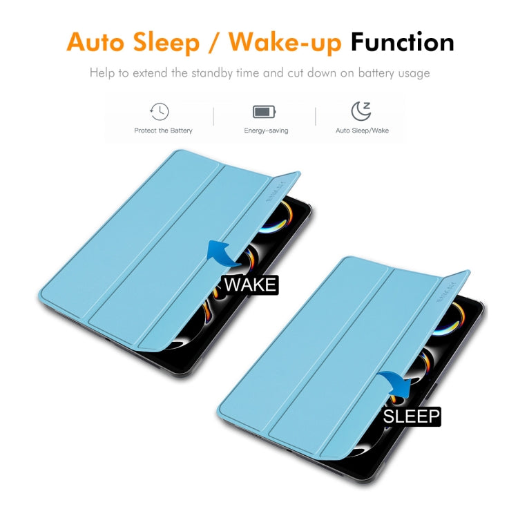 Custodia per tablet Smart in pelle plastica Tri-fold Custer Texture ENKAY, For iPad Pro 13 2025 / 2024, For iPad Pro 11 2025 / 2024