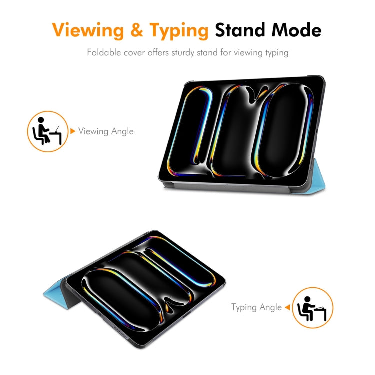 Custodia per tablet Smart in pelle plastica Tri-fold Custer Texture ENKAY, For iPad Pro 13 2025 / 2024, For iPad Pro 11 2025 / 2024