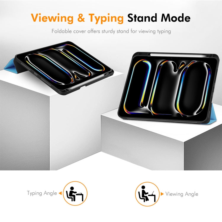 Custodia per tablet Smart in pelle TPU ripiegabile ENKAY Custer Texture con slot per penna, For iPad Pro 11 2024