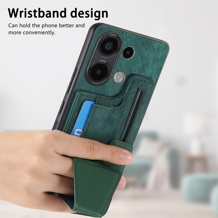 II Custodia per telefono con slot per schede con supporto per diapositive a forma di K, For Xiaomi Redmi Note 13 4G, For Xiaomi Redmi Note 13 5G