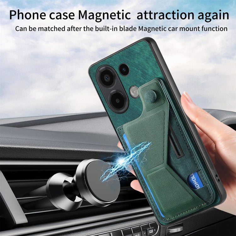 II Custodia per telefono con slot per schede con supporto per diapositive a forma di K, For Xiaomi Redmi Note 13 4G, For Xiaomi Redmi Note 13 5G