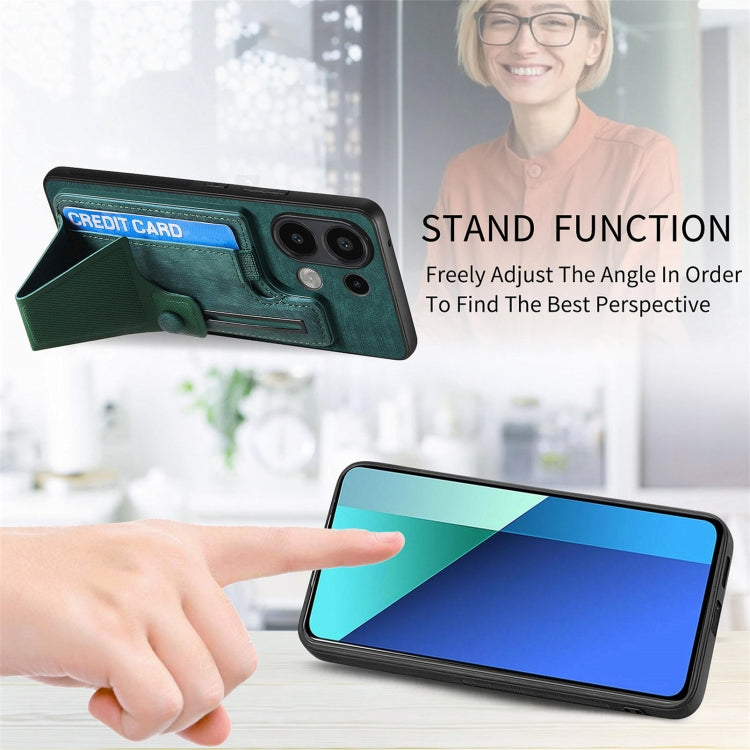 II Custodia per telefono con slot per schede con supporto per diapositive a forma di K, For Xiaomi Redmi Note 13 4G, For Xiaomi Redmi Note 13 5G