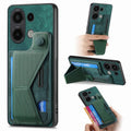 II Custodia per telefono con slot per schede con supporto per diapositive a forma di K, For Xiaomi Redmi Note 13 4G, For Xiaomi Redmi Note 13 5G