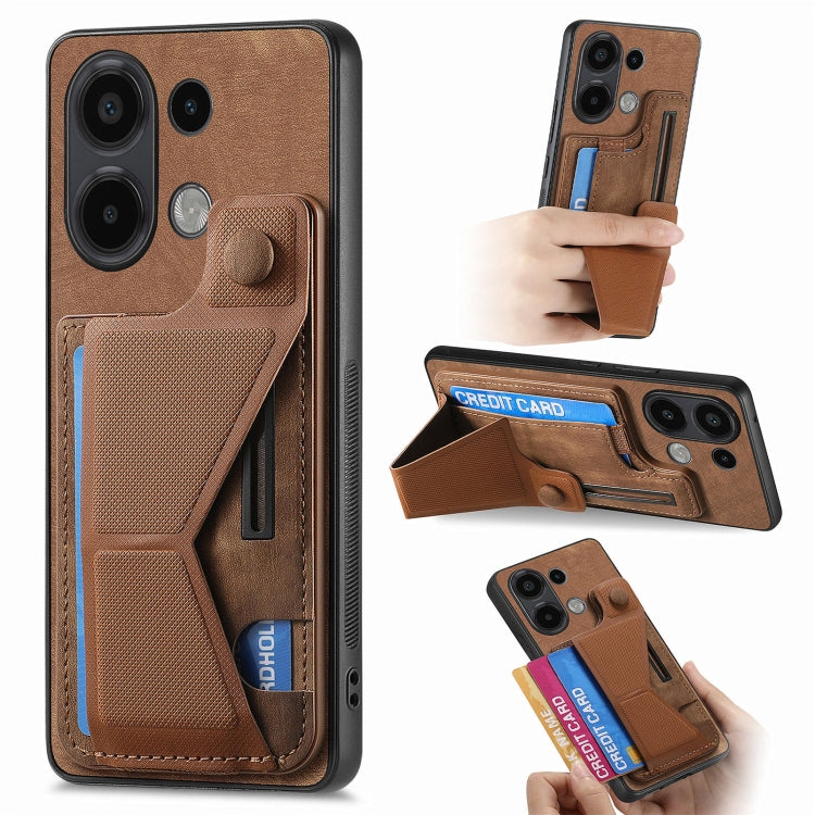II Custodia per telefono con slot per schede con supporto per diapositive a forma di K, For Xiaomi Redmi Note 13 4G, For Xiaomi Redmi Note 13 5G