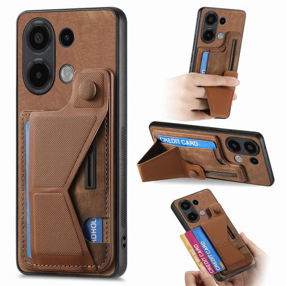 II Custodia per telefono con slot per schede con supporto per diapositive a forma di K, For Xiaomi Redmi Note 13 4G, For Xiaomi Redmi Note 13 5G