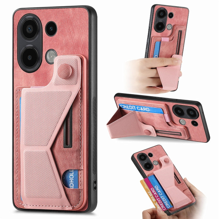 II Custodia per telefono con slot per schede con supporto per diapositive a forma di K, For Xiaomi Redmi Note 13 4G, For Xiaomi Redmi Note 13 5G