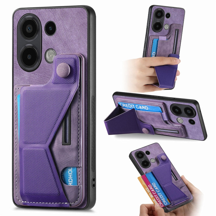 II Custodia per telefono con slot per schede con supporto per diapositive a forma di K, For Xiaomi Redmi Note 13 4G, For Xiaomi Redmi Note 13 5G