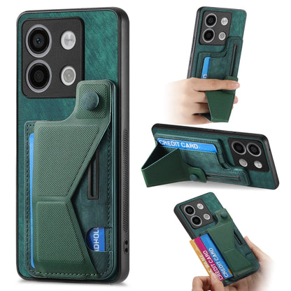 II Custodia per telefono con slot per schede con supporto per diapositive a forma di K, For Xiaomi Redmi Note 13 4G, For Xiaomi Redmi Note 13 5G
