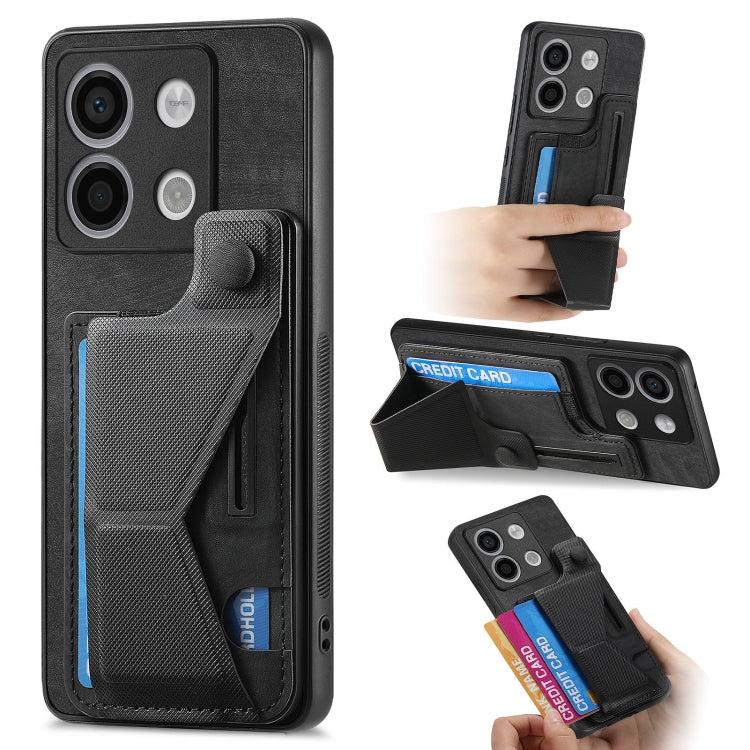 II Custodia per telefono con slot per schede con supporto per diapositive a forma di K, For Xiaomi Redmi Note 13 4G, For Xiaomi Redmi Note 13 5G