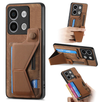 II Custodia per telefono con slot per schede con supporto per diapositive a forma di K, For Xiaomi Redmi Note 13 4G, For Xiaomi Redmi Note 13 5G