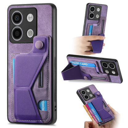 II Custodia per telefono con slot per schede con supporto per diapositive a forma di K, For Xiaomi Redmi Note 13 4G, For Xiaomi Redmi Note 13 5G