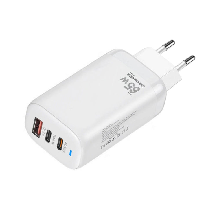 Adattatore per laptop/tablet TE-65W GaN PD65W Dual USB-C+USB-A, spina UE, EU Plug