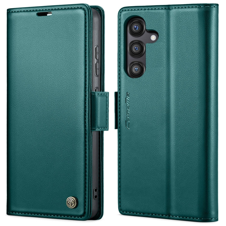 CaseMe 023 Custodia per telefono in pelle antifurto con fibbia a farfalla e texture Litchi RFID