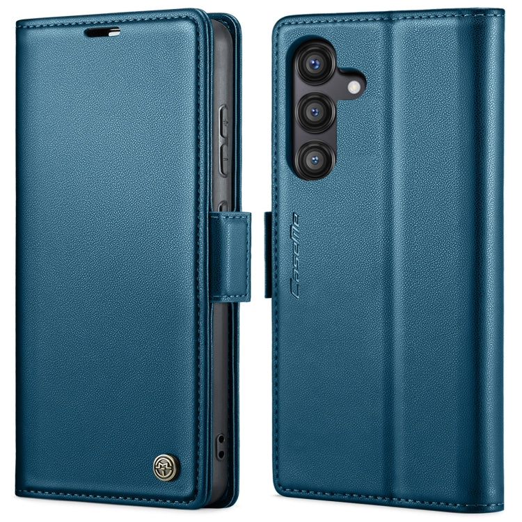 CaseMe 023 Custodia per telefono in pelle antifurto con fibbia a farfalla e texture Litchi RFID