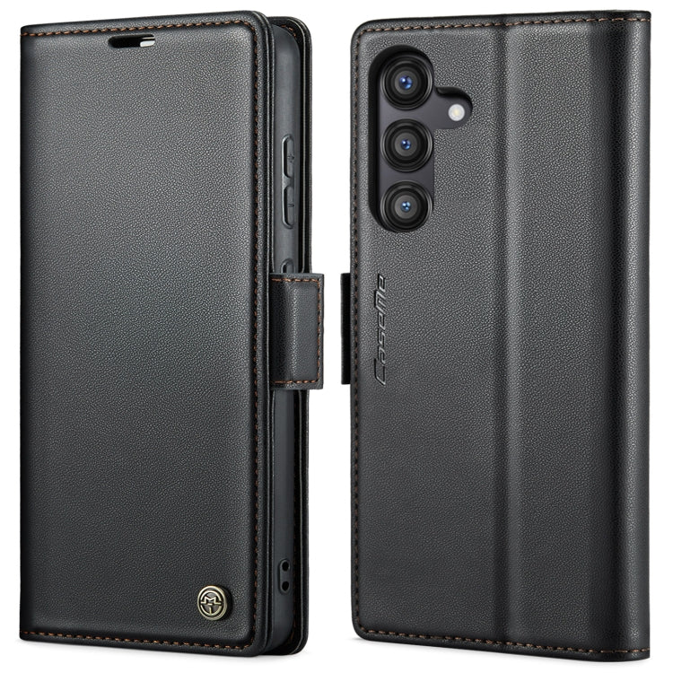 CaseMe 023 Custodia per telefono in pelle antifurto con fibbia a farfalla e texture Litchi RFID