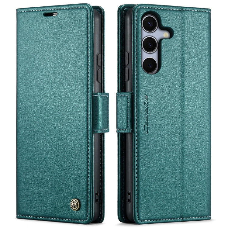 CaseMe 023 Custodia per telefono in pelle antifurto con fibbia a farfalla e texture Litchi RFID