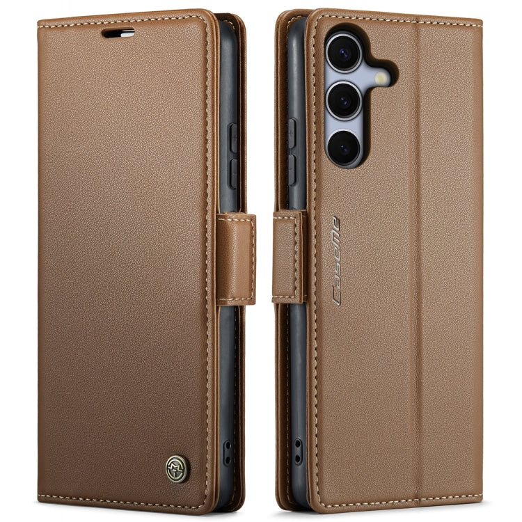 CaseMe 023 Custodia per telefono in pelle antifurto con fibbia a farfalla e texture Litchi RFID