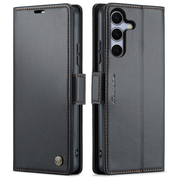 CaseMe 023 Custodia per telefono in pelle antifurto con fibbia a farfalla e texture Litchi RFID
