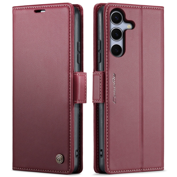 CaseMe 023 Custodia per telefono in pelle antifurto con fibbia a farfalla e texture Litchi RFID