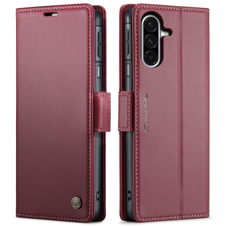 CaseMe 023 Custodia per telefono in pelle antifurto con fibbia a farfalla e texture Litchi RFID, For Galaxy S25 Edge 5G, For Galaxy A56 5G, For Galaxy A26 5G, For Galaxy A36 5G