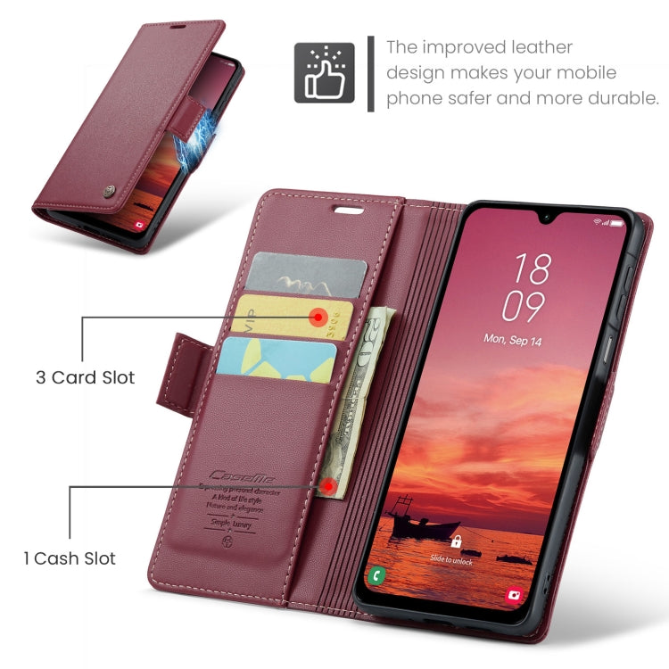 CaseMe 023 Custodia per telefono in pelle antifurto con fibbia a farfalla e texture Litchi RFID