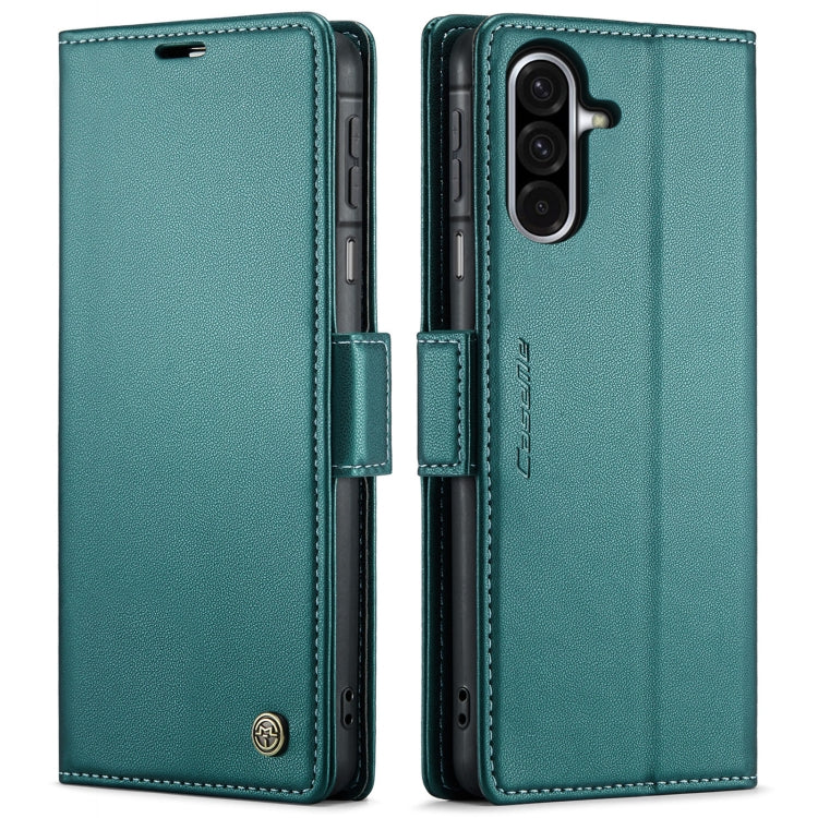 CaseMe 023 Custodia per telefono in pelle antifurto con fibbia a farfalla e texture Litchi RFID