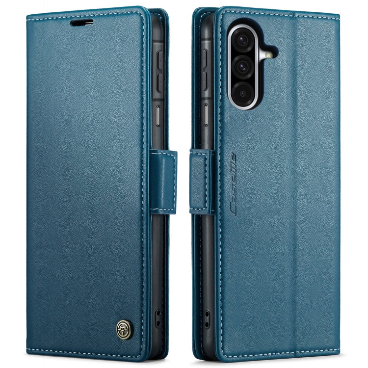 CaseMe 023 Custodia per telefono in pelle antifurto con fibbia a farfalla e texture Litchi RFID