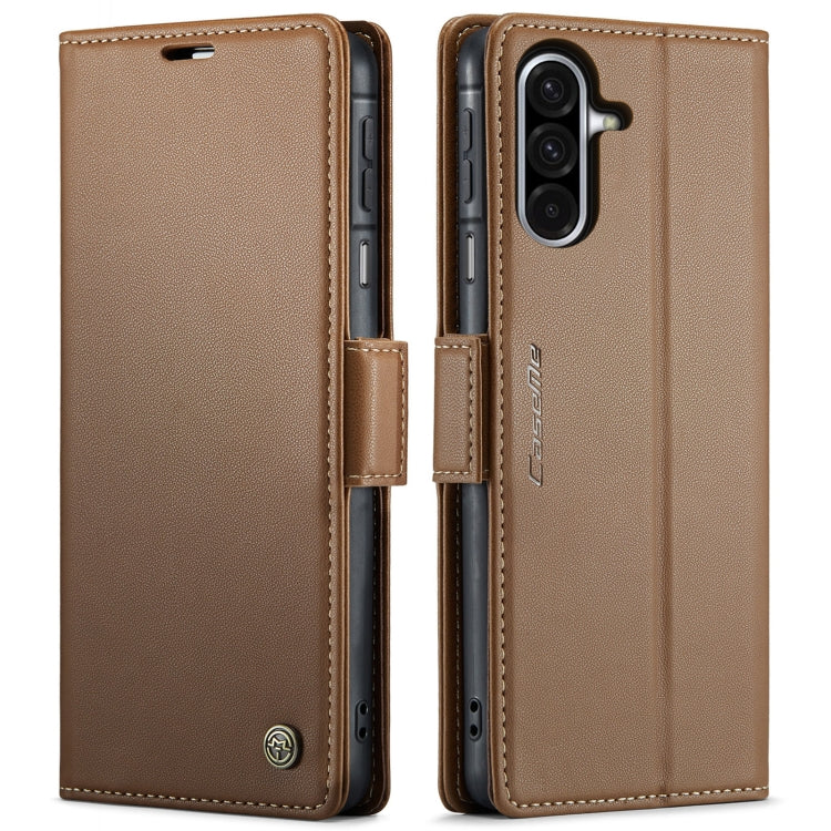 CaseMe 023 Custodia per telefono in pelle antifurto con fibbia a farfalla e texture Litchi RFID