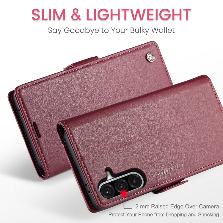 CaseMe 023 Custodia per telefono in pelle antifurto con fibbia a farfalla e texture Litchi RFID, For Samsung Galaxy A36, For Samsung Galaxy S25 5G, For Samsung Galaxy S25+ 5G, For Samsung Galaxy S25 Ultra 5G