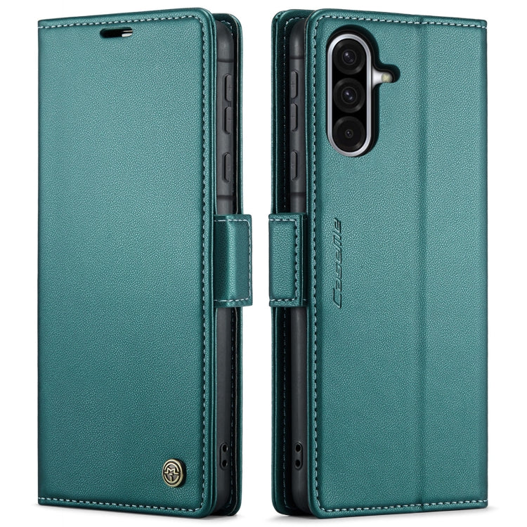 CaseMe 023 Custodia per telefono in pelle antifurto con fibbia a farfalla e texture Litchi RFID