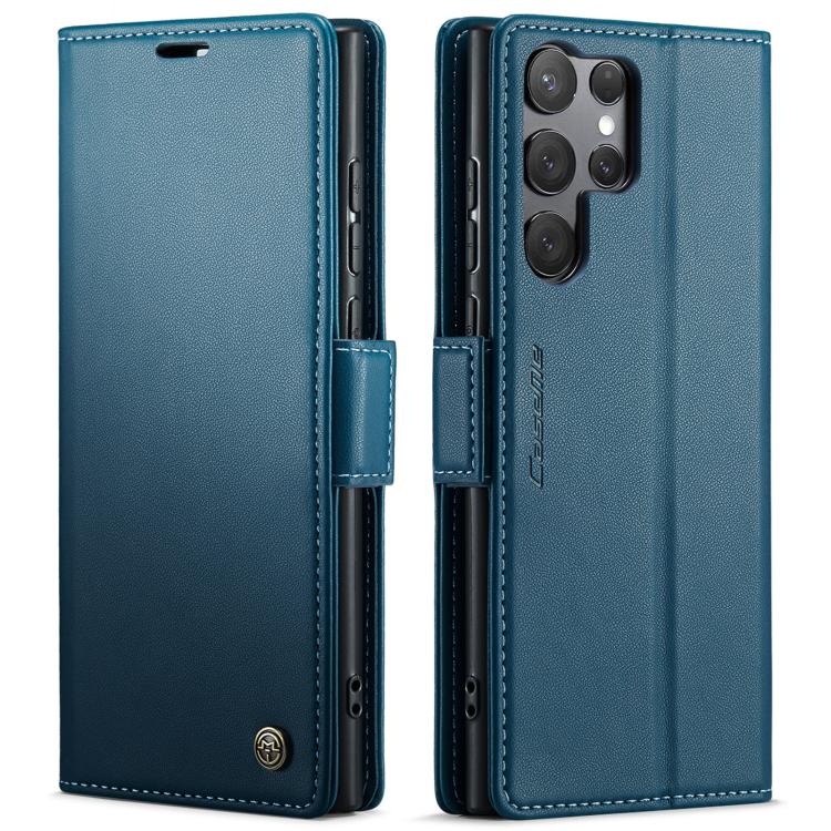 CaseMe 023 Custodia per telefono in pelle antifurto con fibbia a farfalla e texture Litchi RFID