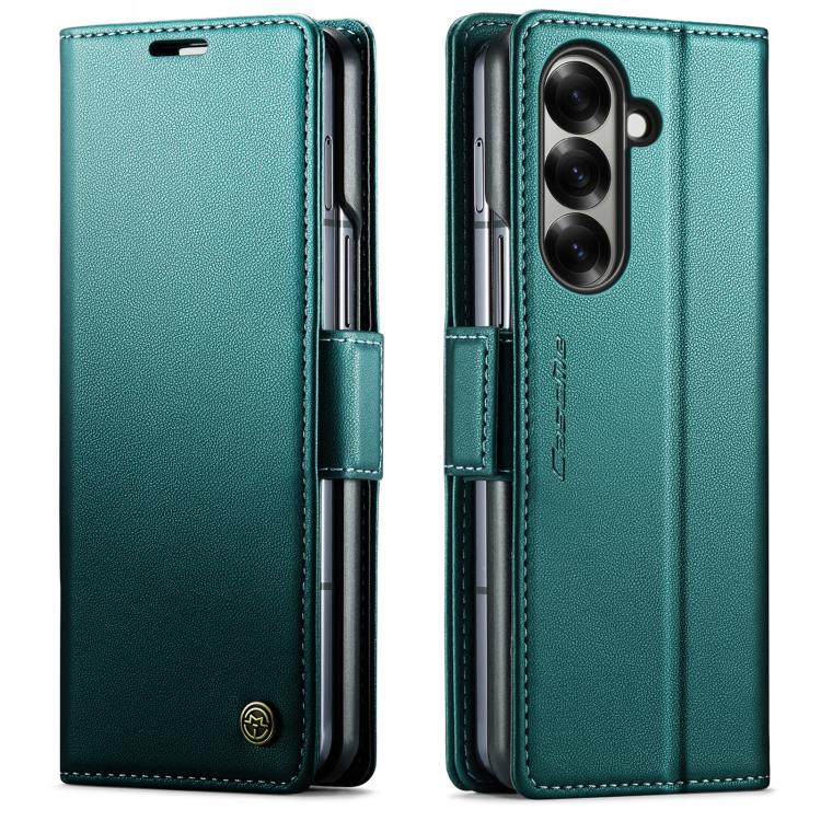CaseMe 023 Custodia per telefono in pelle antifurto con fibbia a farfalla e texture Litchi RFID