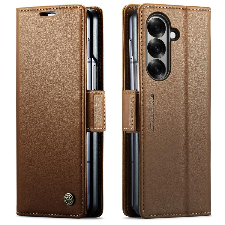 CaseMe 023 Custodia per telefono in pelle antifurto con fibbia a farfalla e texture Litchi RFID