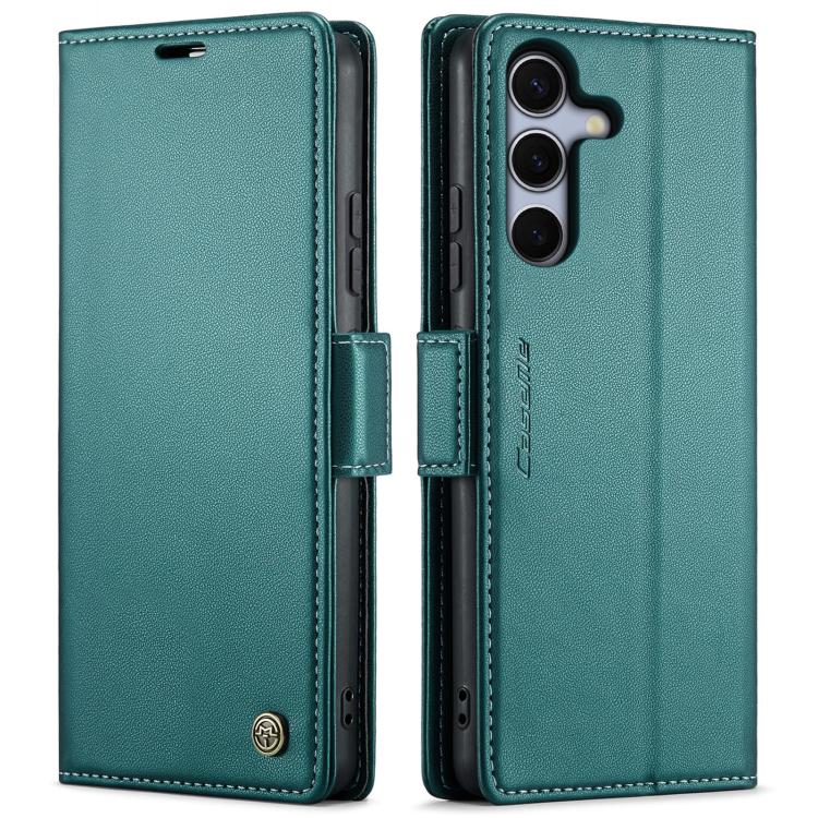 CaseMe 023 Custodia per telefono in pelle antifurto con fibbia a farfalla e texture Litchi RFID