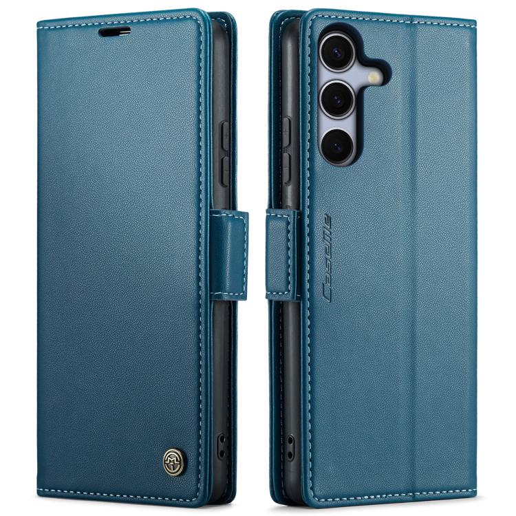 CaseMe 023 Custodia per telefono in pelle antifurto con fibbia a farfalla e texture Litchi RFID