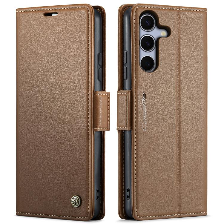 CaseMe 023 Custodia per telefono in pelle antifurto con fibbia a farfalla e texture Litchi RFID
