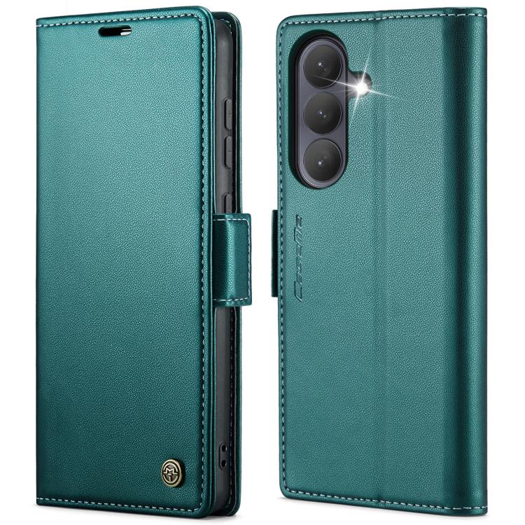 CaseMe 023 Custodia per telefono in pelle antifurto con fibbia a farfalla e texture Litchi RFID, For Galaxy S26+ 5G, For Galaxy S26 Ultra 5G, For Galaxy S26 5G, For Galaxy A57 5G