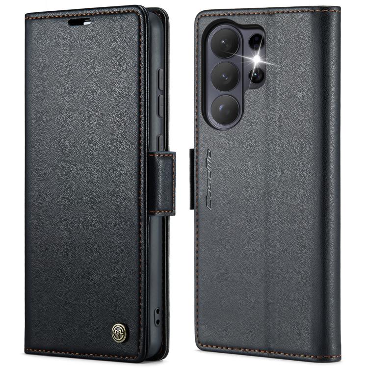 CaseMe 023 Custodia per telefono in pelle antifurto con fibbia a farfalla e texture Litchi RFID, For Galaxy S26+ 5G, For Galaxy S26 Ultra 5G, For Galaxy S26 5G, For Galaxy A57 5G