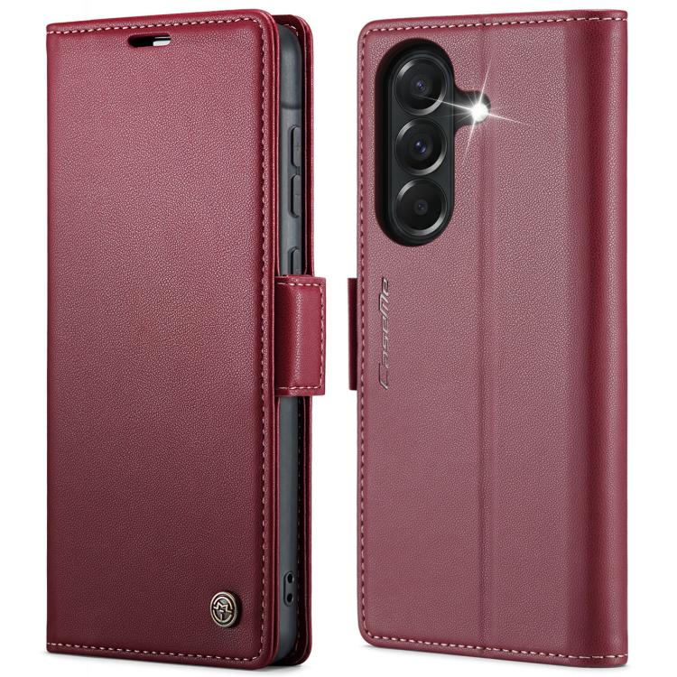 CaseMe 023 Custodia per telefono in pelle antifurto con fibbia a farfalla e texture Litchi RFID, For Galaxy A37 5G, For Galaxy A27 5G, For Galaxy S25 FE 5G, For Galaxy Z Fold7