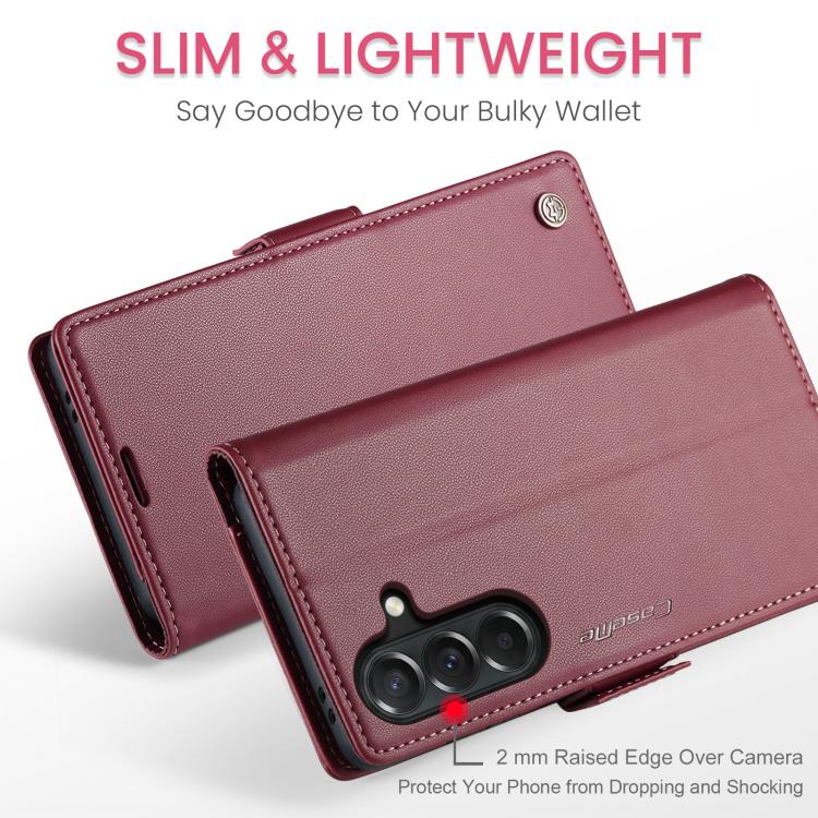 CaseMe 023 Custodia per telefono in pelle antifurto con fibbia a farfalla e texture Litchi RFID, For Galaxy A37 5G, For Galaxy A27 5G, For Galaxy S25 FE 5G, For Galaxy Z Fold7