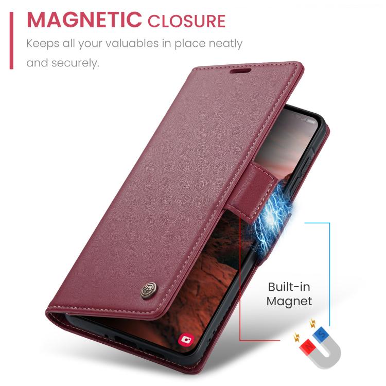 CaseMe 023 Custodia per telefono in pelle antifurto con fibbia a farfalla e texture Litchi RFID, For Galaxy A37 5G, For Galaxy A27 5G, For Galaxy S25 FE 5G, For Galaxy Z Fold7
