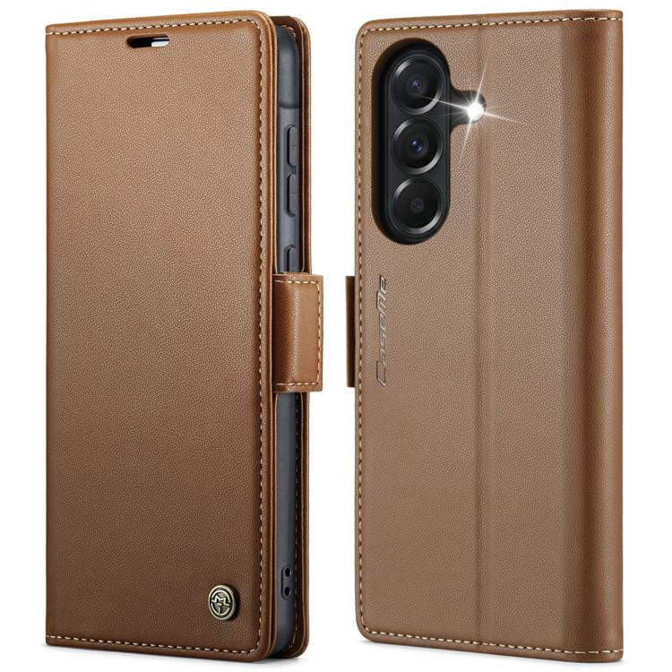 CaseMe 023 Custodia per telefono in pelle antifurto con fibbia a farfalla e texture Litchi RFID, For Galaxy A37 5G, For Galaxy A27 5G, For Galaxy S25 FE 5G, For Galaxy Z Fold7