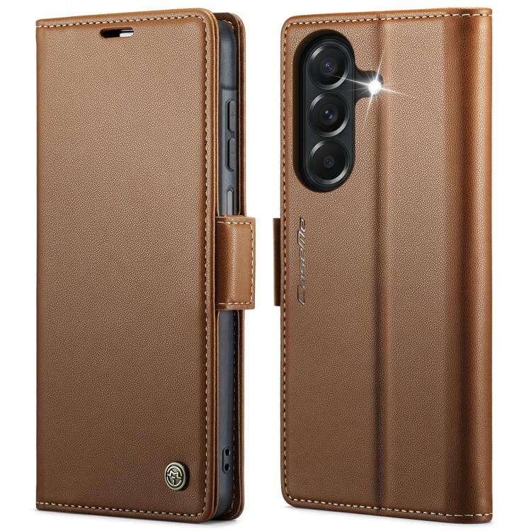 CaseMe 023 Custodia per telefono in pelle antifurto con fibbia a farfalla e texture Litchi RFID, For Galaxy A37 5G, For Galaxy A27 5G, For Galaxy S25 FE 5G, For Galaxy Z Fold7