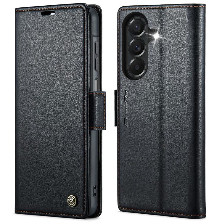 CaseMe 023 Custodia per telefono in pelle antifurto con fibbia a farfalla e texture Litchi RFID, For Galaxy A37 5G, For Galaxy A27 5G, For Galaxy S25 FE 5G, For Galaxy Z Fold7