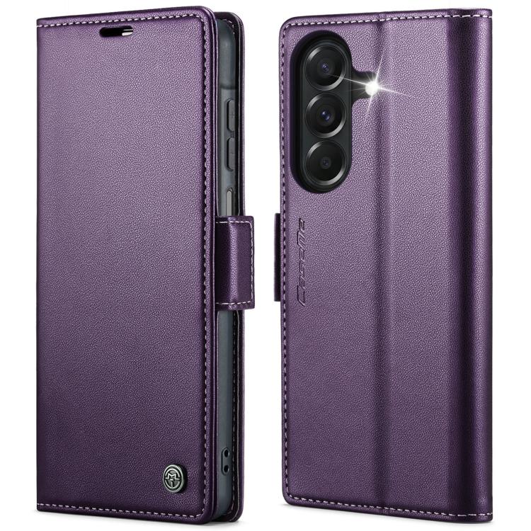 CaseMe 023 Custodia per telefono in pelle antifurto con fibbia a farfalla e texture Litchi RFID, For Galaxy A37 5G, For Galaxy A27 5G, For Galaxy S25 FE 5G, For Galaxy Z Fold7