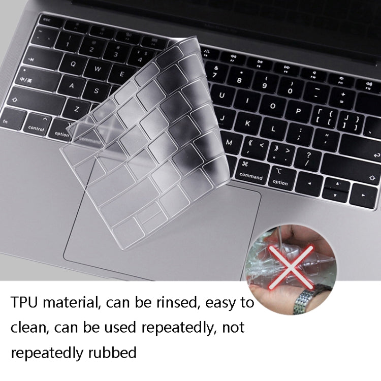 Pellicola protettiva per tastiera portatile in TPU trasparente da 0,13 mm, For MacBook Air 13.3 inch A1369 & A1466, For MacBook Pro 13.3 inch A1706 & A1989 & A2159 (with Touch Bar), For MacBook Pro 15.4 inch A1707 & A1990 (with Touch Bar)