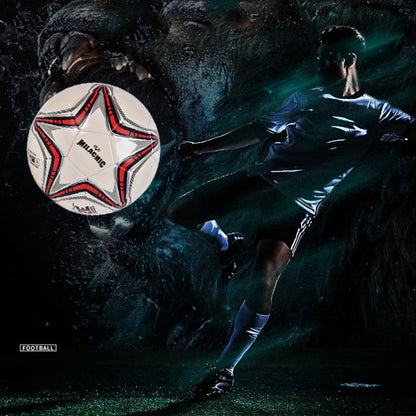 MILACHIC Pallone da allenamento da competizione in pelle PU antideflagrante con motivo a stella a cinque punte grande, Number 4 ( For 5-7 People), Number 5 ( For 11 People)