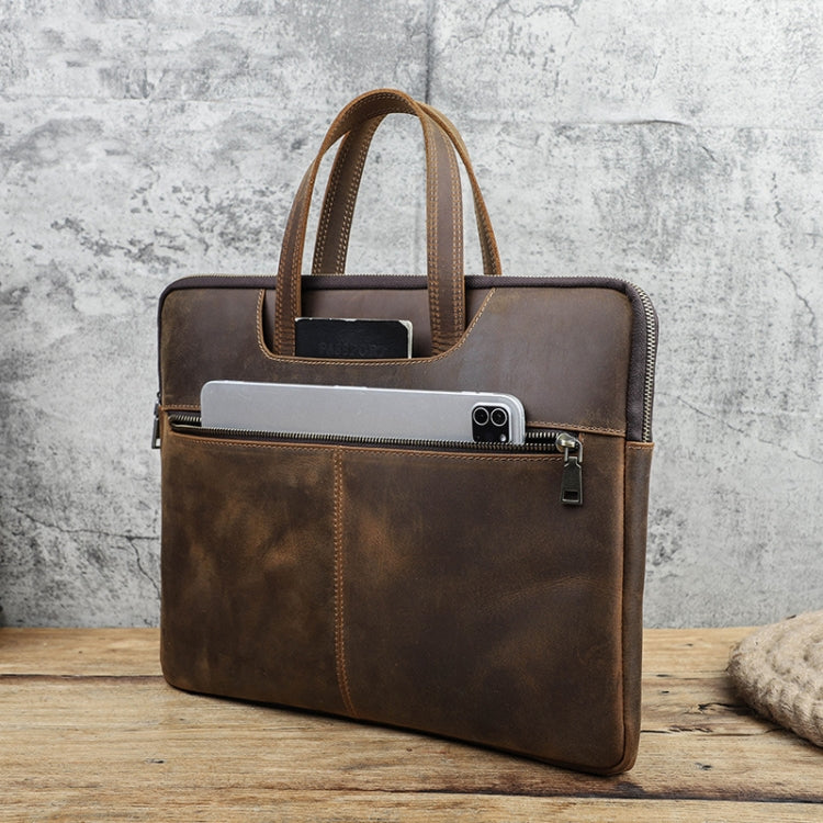 CONTATTI FAMIGLIA CF3010 Borsa multifunzionale per laptop in pelle Crazy Horse per Macbook Pro 16 pollici, For Macbook Pro 16 Inch
