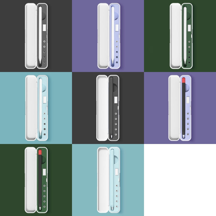 Scatola della scatola di immagazzinaggio di protezione dello stilo del silicone per Apple Pencil 1/2, specificazione:, 8mm (Graphite Black), 8mm (Clove Purple), 8mm (Dark Night Green), 8mm (Glacier Blue), 10mm (Graphite Black), 10mm (Clove Purple)�����...