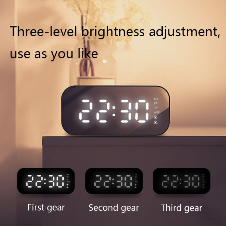 Havit M3 Subwoofer Mini Mirror Clock Altoparlante Bluetooth, Spsc:, 1200mAh (Black）, 1200mAh (White)